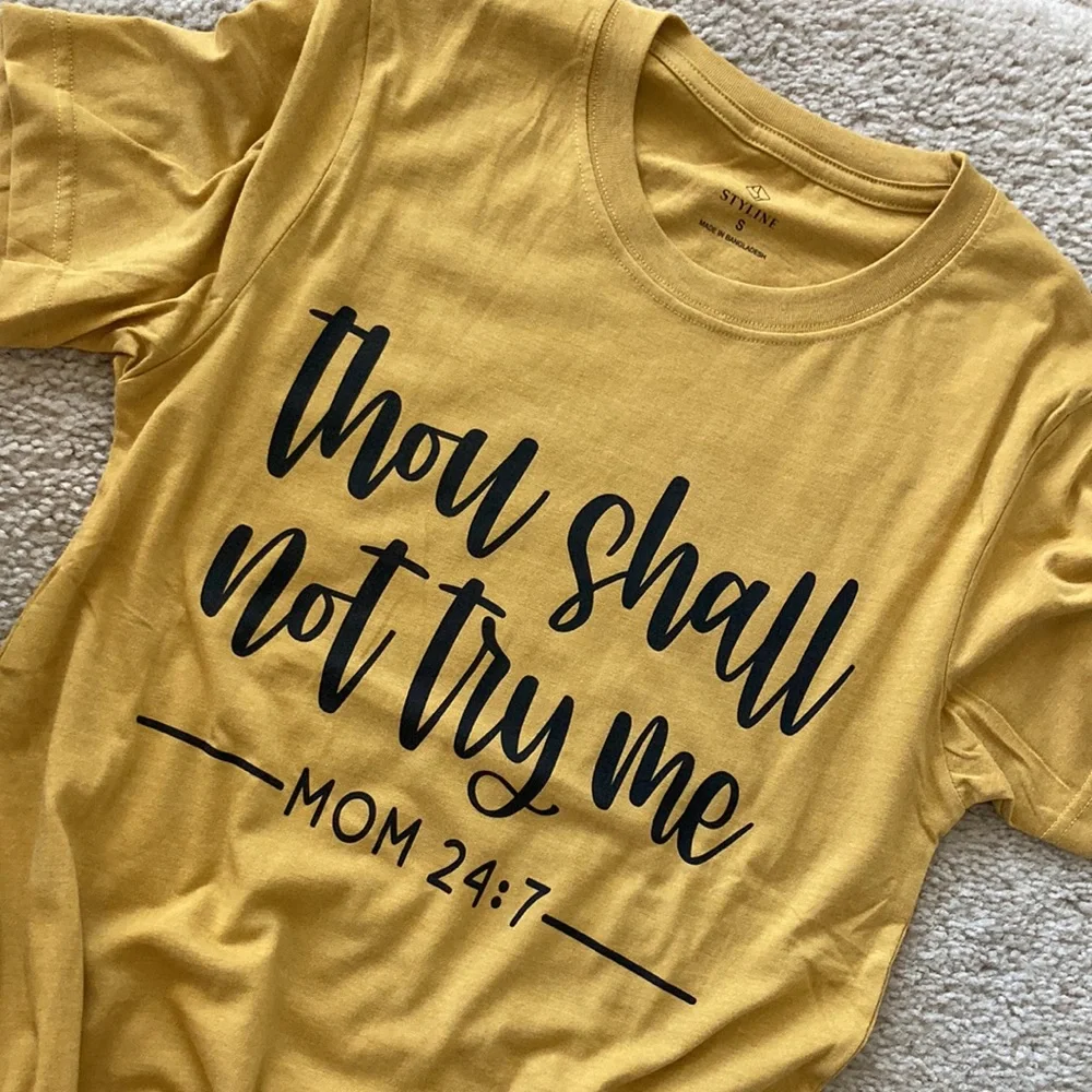 ‘Thou Shall Not Try Me’ Short Sleeve Graphic Tee - Picture 4 of 5